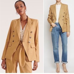 Sz 4 Veronica Beard Lonny Dickey Jacket Blazer Stretch Linen Camel Brown